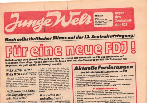 Ddr zeitung junge welt - ddr,