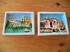 2 x Wanddeko - Gips - Handarbeit - Mallorca - signiert