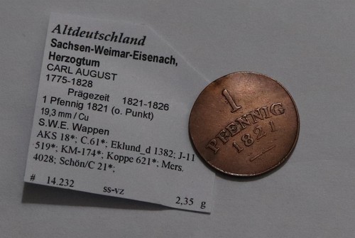 Germany sachsen pfennig 1821 - sachsen, 1