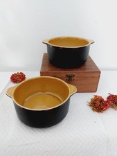 2 Melitta Kopenhagen Suppentassen in   Schwarz-Honiggelb  - 60er 70er