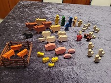 Holztiere Bauernhof 41 Figuren  + Zaun