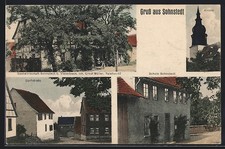 AK Sohnstedt /Vieselbach, Gasthaus Ernst Müller, Dorfstraße, Schule 1926 