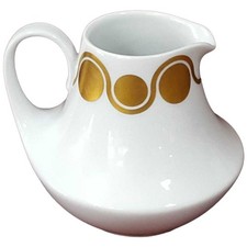 Milchkännchen Golddekor Hutschenreuther weiß braun