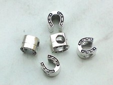 4x Beads Hufeisen 10mm Großloch Perlen Glücksbringer Schmuck Deko Basteln