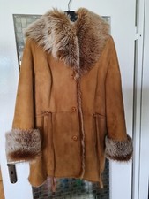 Hidesociety Lammfell Wildleder Jacke / Mantel IT 44 DE 38 hellbraun cognac 