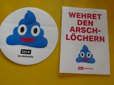 Wehret den Arschlöchern - 2 irre Aufkleber. Smiley Kothaufen