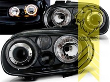 DEPO Angel Eyes Scheinwerfer für VW Golf 4 Limousine Variant Cabrio schwarz