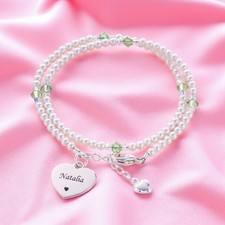 Geburtsstein Armband, Perlen &