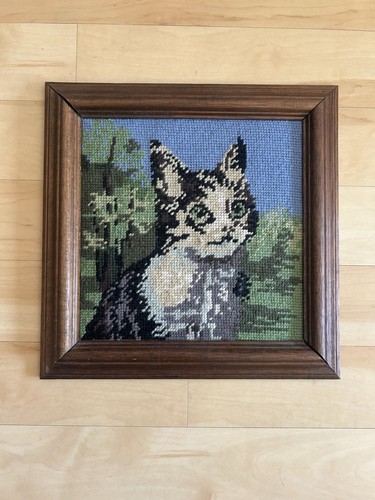 Vintage katzenbild gobelin - katzenbild,