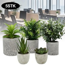 5 x Kunstblumen im Topf