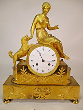 PENDULE EMPIRE/ BIEDERMEIER um 1820 feuervergoldet "Champion a Paris" TOP+ läuft