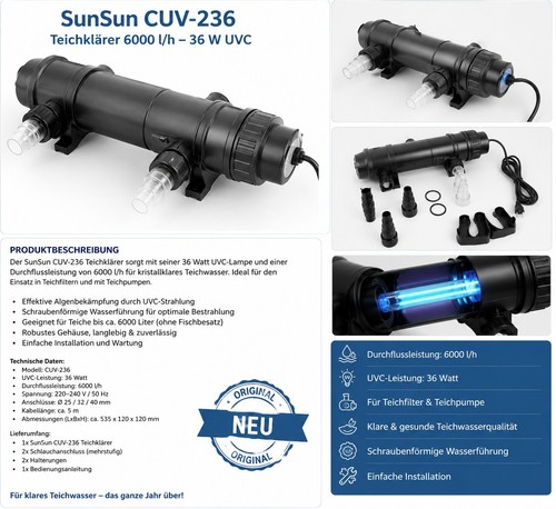 Sunsun cuv 236 teichklärer - sunsun,