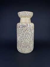 Bay Keramik Vase Blumen gelb/braun Vintage Bodenvase West Germany 7240 ca.41,4cm