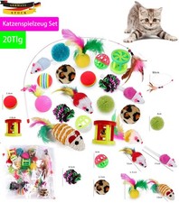 Katzenspielzeug Set 20 Teile Katzen Spielzeug inkl. Angel Feder Ball Maus Bälle