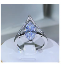 Neueste Tropfen-Form Zirkon Ring S925 Silber Damen Schmuck Hochzeit Geschenk