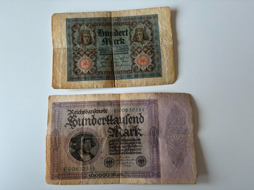 Alte reichsbanknoten 100 - –,