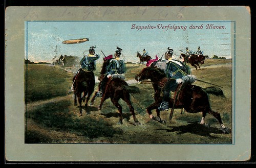 Postcard zeppelin pursuit - postcard, by