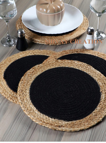 Tischset 100 jute natur rund - tischset,