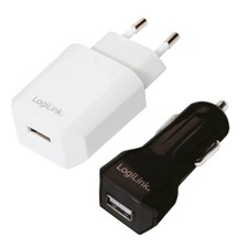 LogiLink USB Reisestecker, Travel Charger, 2 Stück, B PA0109
