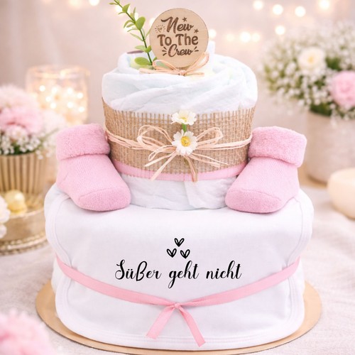 Windeltorte mädchen rosa - windeltorte,
