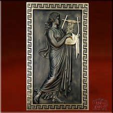 Wandrelief Relief 3D Wandbild TERPSICHORE Muse Flachrelief Skulptur Kunstharz
