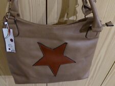 Wunderschöne Handtasche Schultertasche Just Lili beige khaki glatt 