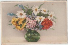 AK Blumen, Blumenstrauß, Vase, 194?