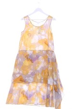 COS Vokuhila-Kleid Damen Kleid Gr. DE 36 hellgrau-dunkelgelb-flieder Casual-Look