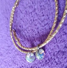 Creolen groß gold/Straß Modeschmuck 5cm Neu