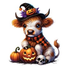 3x Halloween Highland cow car