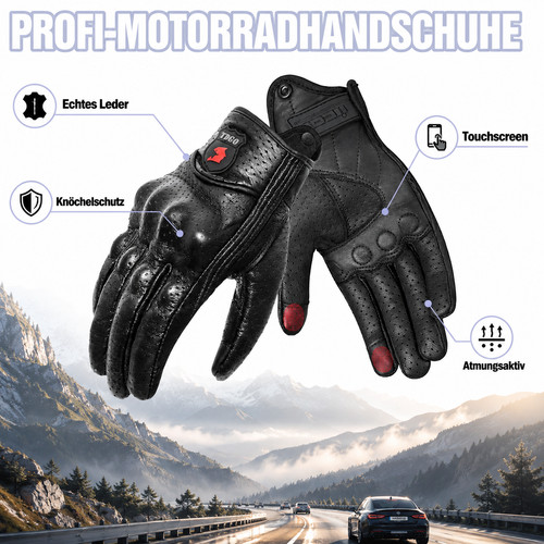 Retro biker handschuhe - retro,