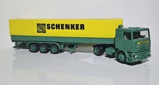 Herpa 824001 H0 1:87 LKW DAF 95 380 ATI PRITSCHENSATTELZUG "SCHENKER" GRÜN GELB