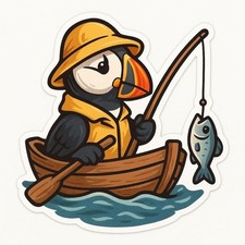 Papageientaucher im Mini-Boot