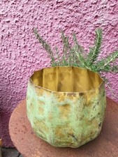 Pflanzschale rund antik-grün