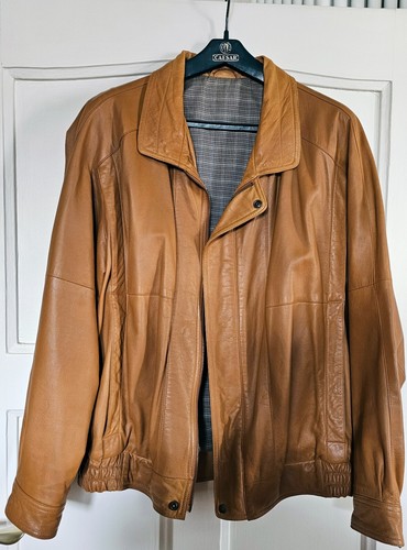 Cognacfarbene lederjacke - cognacfarbene,