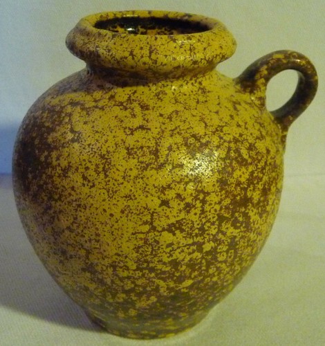 Vase gelb braun - -, gelb-braun-melierter