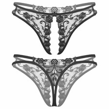 DE Damen Glänzend Tanga Thong Bikinihose Sexy Bikini Unterteil Badeslip Badehose