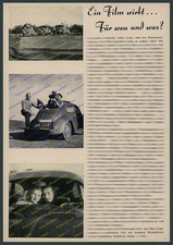 Fotobericht Werbefilm Auto VW Käfer Brezelkäfer Volkswagen Wolfsburg ESSO 1949