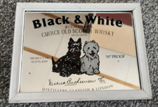 Black & White Scotch Whisky Werbung Spiegel Werbespiegel 22x17cm
