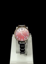 Damen Armband Uhr, Silber-Rot