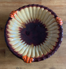 Schöne große alte Tonschale glasiert - Obstschale - Ton Schale - Steinzeug