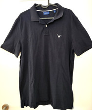 Gant Poloshirt Herren Polohemd kurzarm Gr. M - Baumwolle dunkelblau