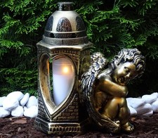 Grablaterne Grablampe Grablicht Laterne Grabschmuck Engel Schutzengel Kerze