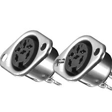 2 Stück DIN Einbau Buchse 240° Löten Dioden Kupplung 6 pol polig Lötösen