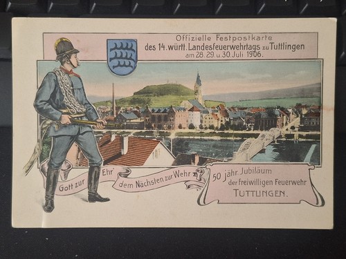Postkarte feuerwehr tuttlingen - postkarte,