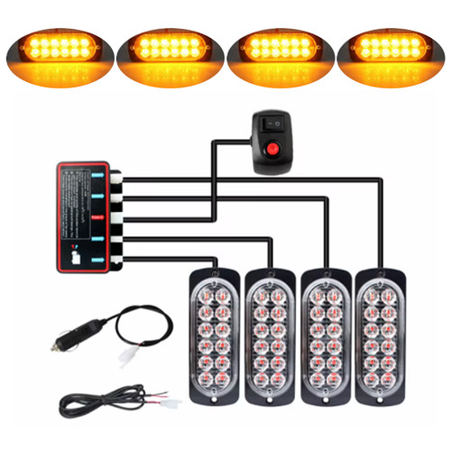 12led strobe licht - 4x,