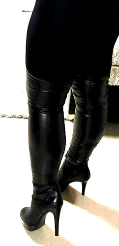 Plateau overknee stiefel - plateau,