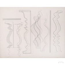 KARL RÖDEL ZEICHNUNG VOLUTEN ARCHITEKTUR ABSTRAKT SIGNIERT UNIKAT VP: 1300€*