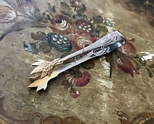 Antik klassizistisch  Zuckerzange verchromt gold Krallengreifer  sehr dekorativ