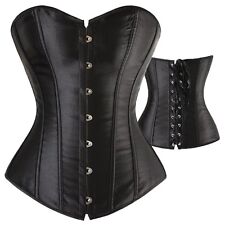 Schwarz Sexy Kunstleder Steampunk Corsage Korsett Party Gothic Korsage Corset#